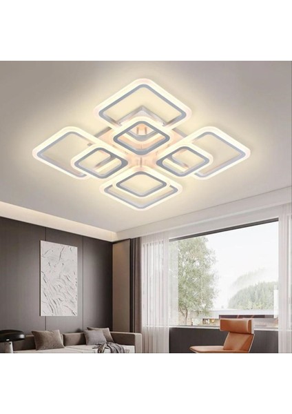 Toya 4+4 Beyaz Plafonyer 8'li Ultra Günışığı Ledli Avize