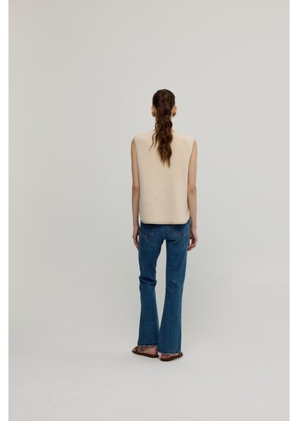 Kadın Taş Cepli Sıfr Kol Iliklenebilir Peluş Yelek indirimleri