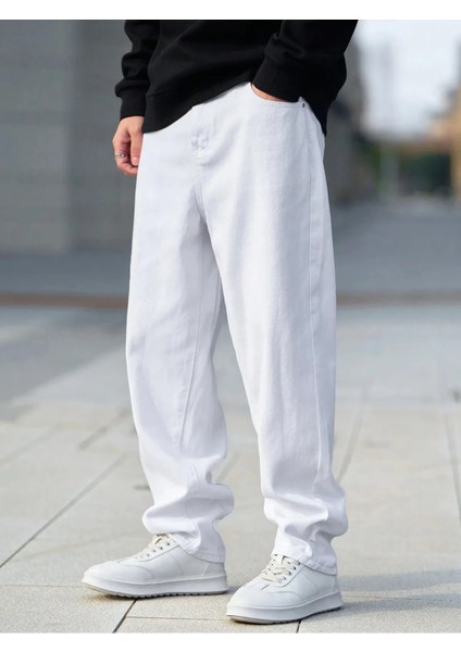 Erkek Casual Baggy Denim Jean Kot Pantolon indirimleri