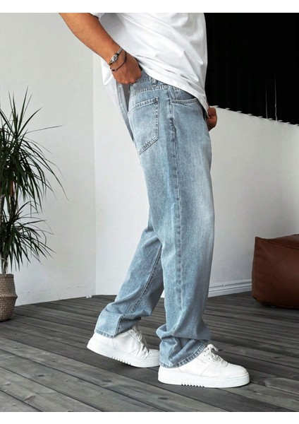 Casual Erkek Baggy Denim Kot Pantolon