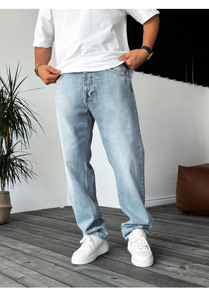 Casual Erkek Baggy Denim Kot Pantolon