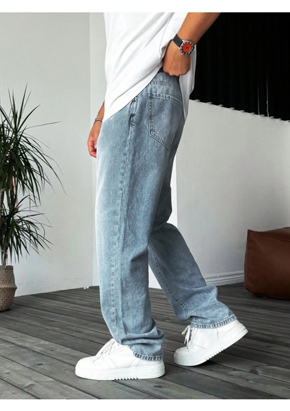 Casual Erkek Baggy Denim Kot Pantolon