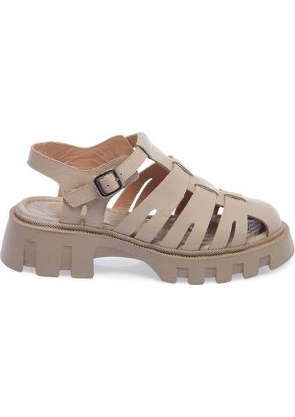 Bej Hakiki Deri Kadın Sandalet - K24Y1SN67159-S5Y modelleri
