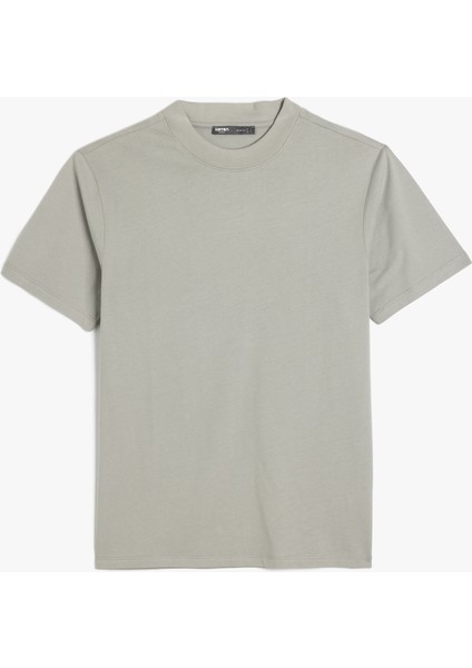 Bisiklet Yaka Pamuklu Kısa Kollu Basic Slim Fit Tişört