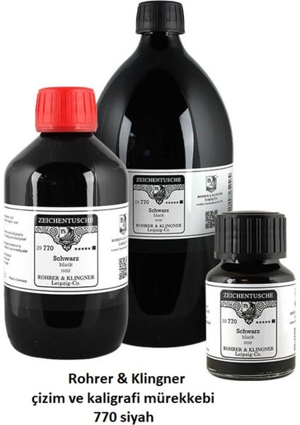 Rohrer&klingner Çizim-Kaligrafi-Hat MÜREKKEBI-770 Siyah 25ML (Ekonomik Boy) fiyatları