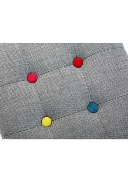 Renkli Düğmeli Kare Puf Dikişli En*boy 42*42 cm Yükseklik 42 cm