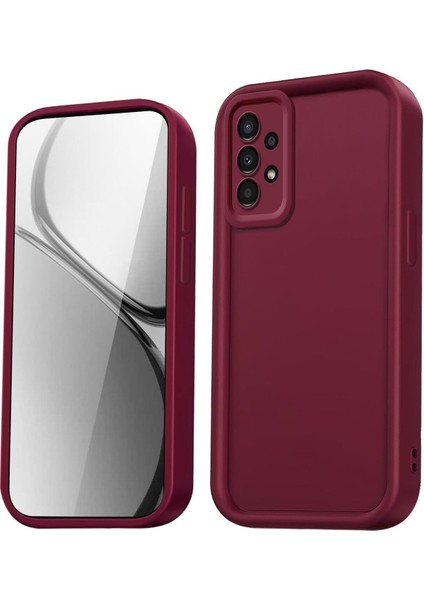 Samsung Galaxy A23 Uyumlu Kılıf Kamera Korumalı Yumuşak Dokulu Darbe Emici Bordo Silikon Kapak