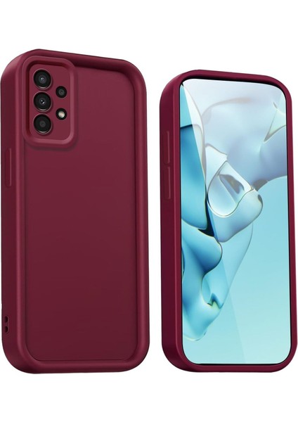 Samsung Galaxy A32 Uyumlu Kılıf Kamera Korumalı Yumuşak Dokulu Darbe Emici Bordo Silikon Kapak