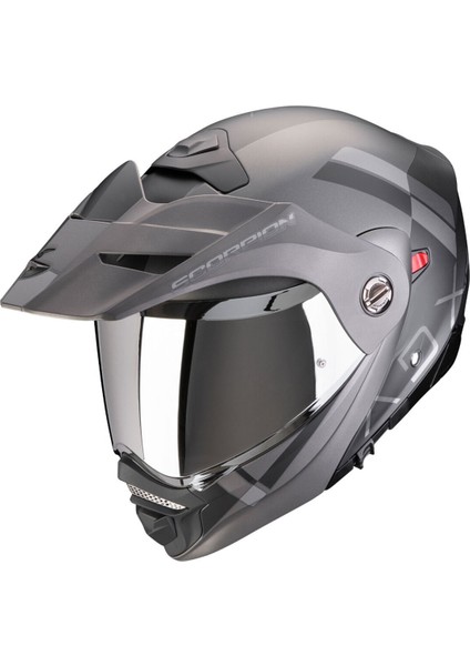 Adx-2 Galane Adv Motosiklet Kaskı Mat Siyah Gümüş