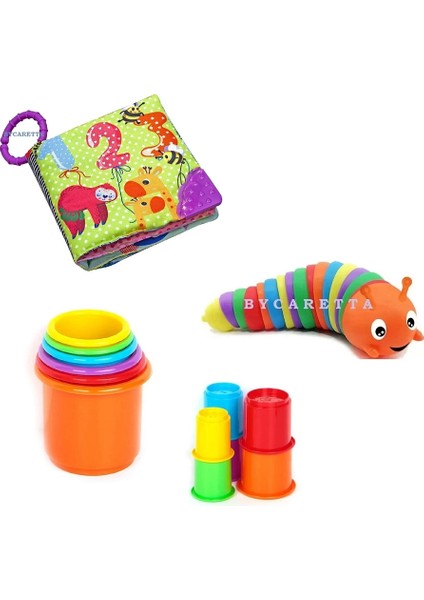 Hışırtılı Ilk Kitabım Bardak Kule Sök Tak Tırtıl