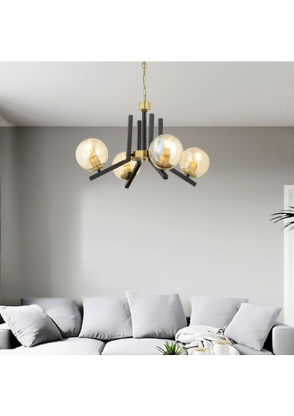 Mikel 4 Lü Siyah Eskitme Modern Yatak Odası Mutfak Oturma Odası Retro Salon Avize fiyatları