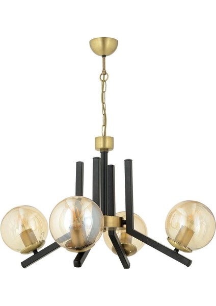 Mikel 4 Lü Siyah Eskitme Modern Yatak Odası Mutfak Oturma Odası Retro Salon Avize modelleri