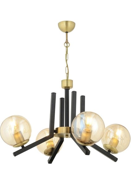 Mikel 4 Lü Siyah Eskitme Modern Yatak Odası Mutfak Oturma Odası Retro Salon Avize indirimleri