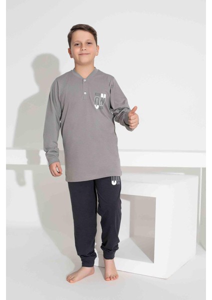 Erkek Çocuk Desenli Uzun Kollu Pijama Takımı