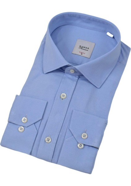 Erkek Slim Fitt Likralı Uzun Kol Kulplu Gömlek 2358 BGL-ST04384 modelleri