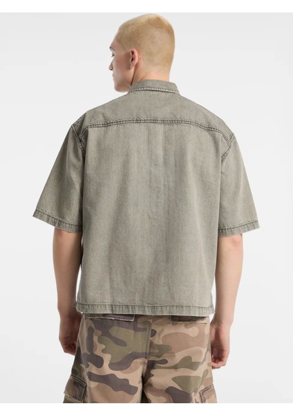 Erkek Koyu Mavi Denim Gömlek