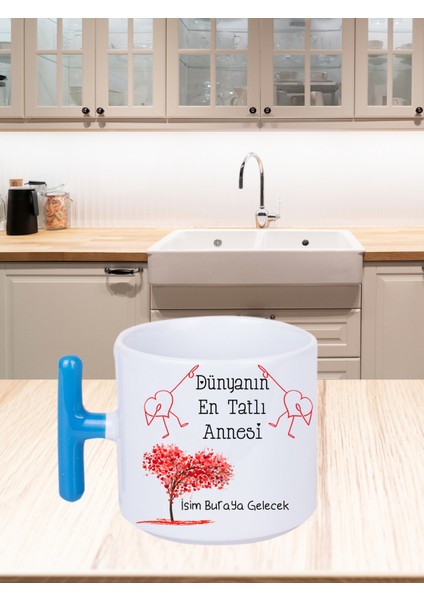 Anneler Gününe Özel Kişiye Özel T Kulplu Kupa Bardak