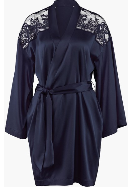 Midnight Whisper Kimono Zarif Seide ve Dantel Detaylı