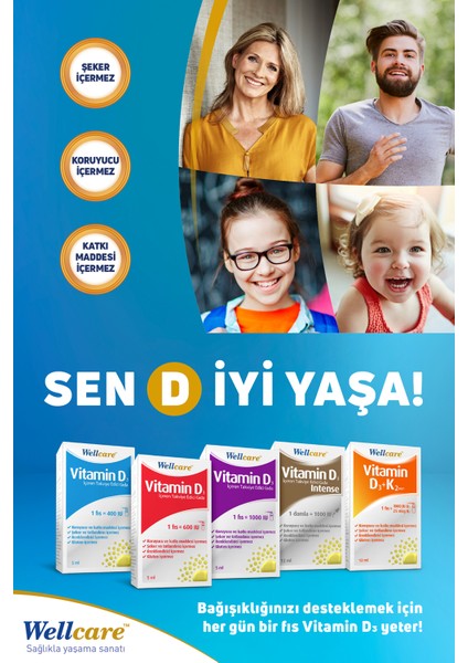 D3 Vitamini 3'lü Set - Vitamin D3 400 Iu 5 ml & Vitamin D3 600 Iu 5 ml &vitamin D3 1000 Iu 5 ml