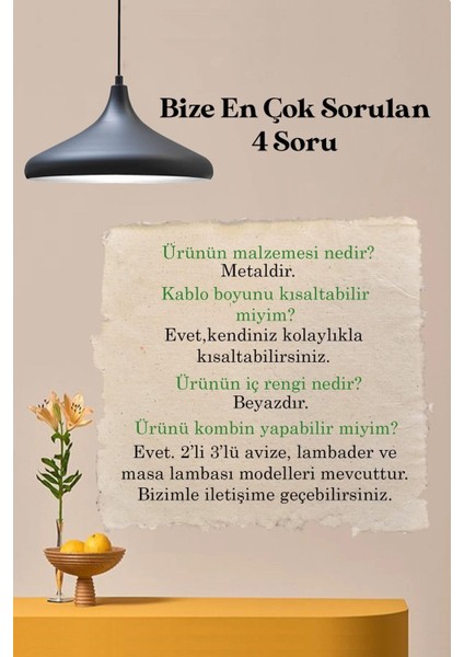 Champion Siyah Avize - Iç Renk Beyaz Tekli Sarkıt Retro Cafe Salon Lamba Modelleri Avizeleri
