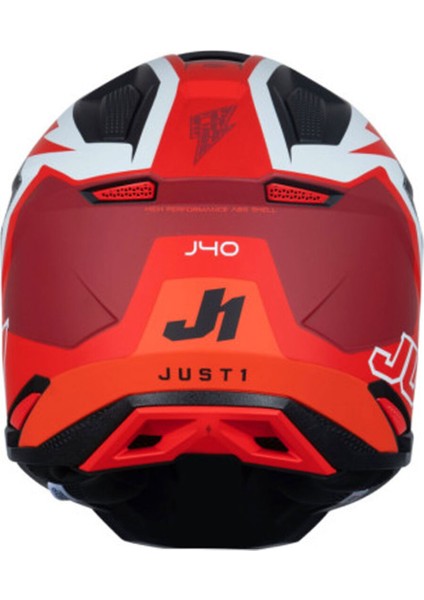 J40 Flash Off-Road Kaskı Kırmızı Beyaz Siyah indirimleri