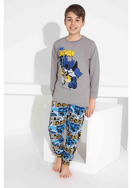 Erkek Çocuk Desenli Uzun Kollu Pijama Takımı