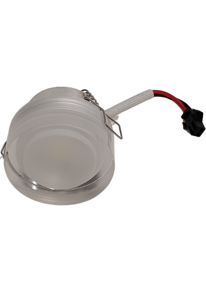 12v yuvarlak şeffaf buton led spot – 4000k, 4.5 cm, gömme montaj