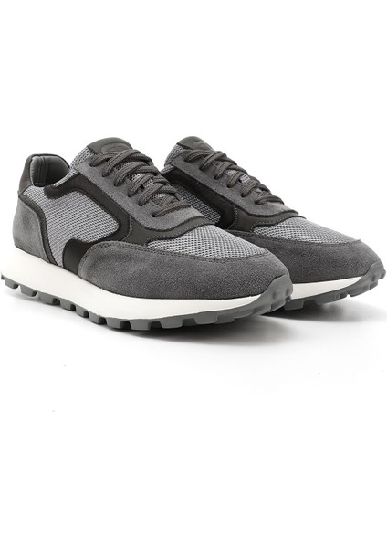Erkek Gri Bağcıklı Hakiki Deri Sneaker fiyatları