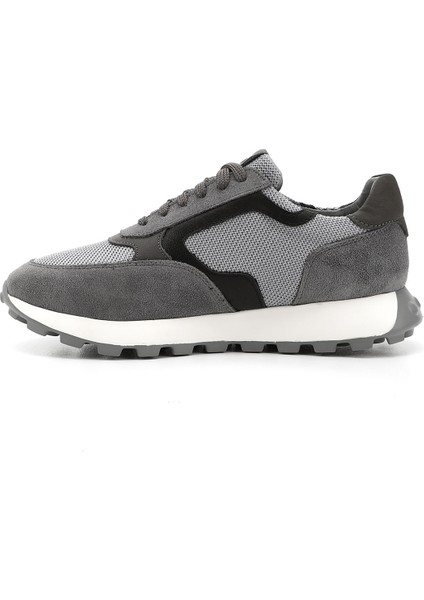 Erkek Gri Bağcıklı Hakiki Deri Sneaker modelleri