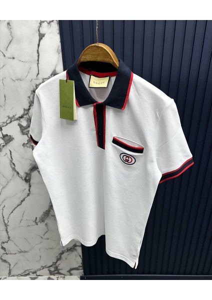 Gucci Göğüste Kilitli G Logolu Pamuklu Polo Yaka T-Shirt fiyatları