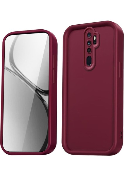 Oppo A5/a9 2020 Uyumlu Kılıf Kamera Korumalı Yumuşak Dokulu Darbe Emici Bordo Silikon Kapak
