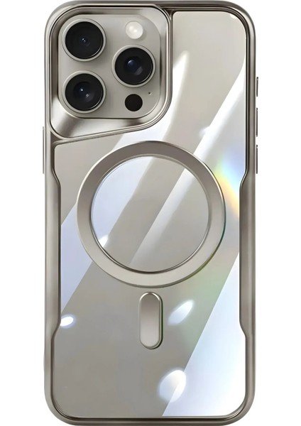 Apple iPhone 16 Pro Kılıf Prizma Kamera Çıkıntılı Magsafe Şarj Destekli Mat Renkli Şeffaf Kapak