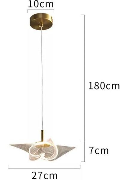 Modern Sarkıt Windmill Değirmen LED Avize Gold Sarı Ledli Avize