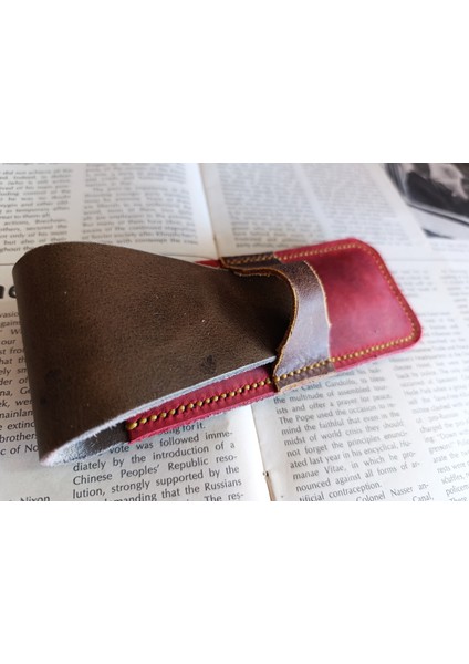 Crazy Hors Hakiki Deri El Emeği Özel Kalemleriniz Için Kalemlik Kalem Kutu 27 cm 6 cm Bbb7