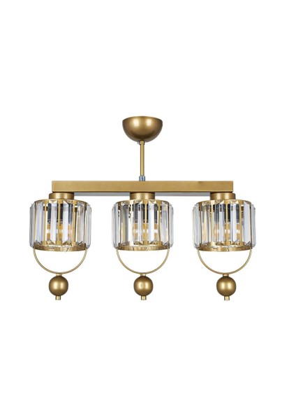 Galon 3.lü Lux Kristal Eskitme Sıralı Avize modelleri