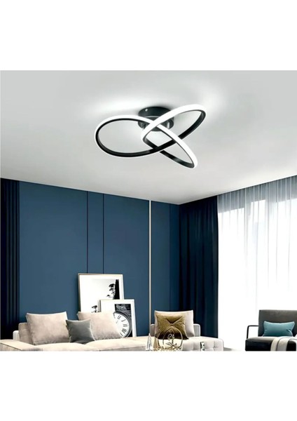 Sonsuzluk Model Tekli Plafonyer LED Beyaz Işık Ultrapower LED Avize Salon Mutfak Oda Hol Ledli Aviz