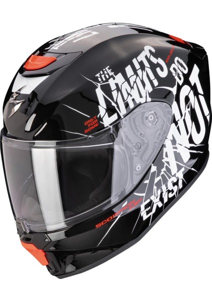 Exo-Jnr Air Boum Kapalı Çocuk Motosiklet Kaskı Siyah Beyaz