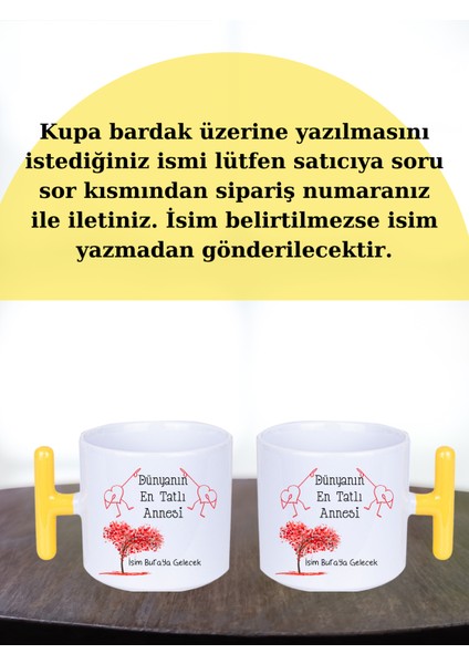 Anneler Gününe Özel Kişiye Özel T Kulplu Kupa Bardak modelleri