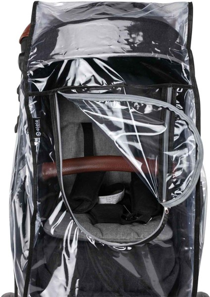 Yağmurluklu Bebek Arabası Fermuarlı Siyah Tekstil Kaplama modelleri