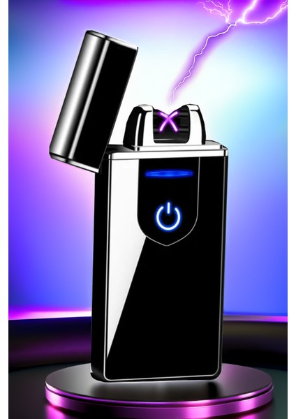 K21 USB Şarjlı 2 Ark Alevsiz Çakmak -New Style