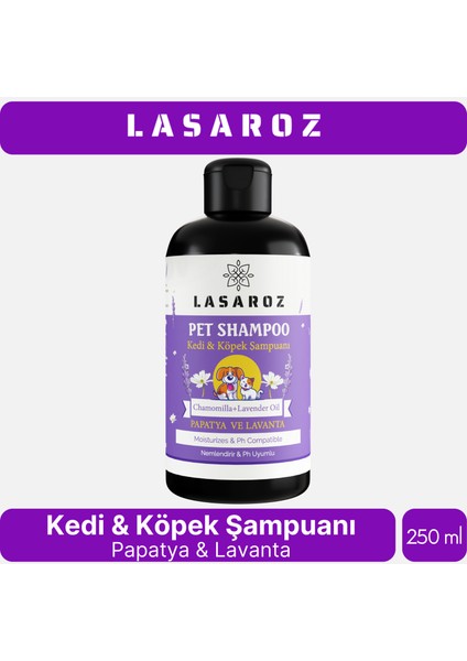 Kedi Köpek Şampuanı Lavanta ve Papatya Yağlı Tüy Dökme Önleyici Nemlendirci Etkili 250 ml