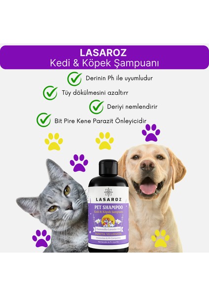 Kedi Köpek Şampuanı Lavanta ve Papatya Yağlı Tüy Dökme Önleyici Nemlendirci Etkili 250 ml fiyatları