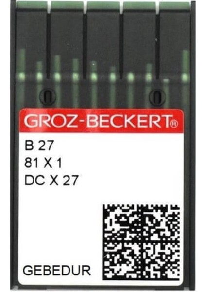 19 Numara B27/81X1/DCX27 Gebedur Groz Beckert Overlok Iğne Gebedur (10 Adet)
