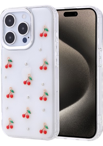 Apple iPhone 15 Pro Kılıf Kutup Figürlü Kiraz