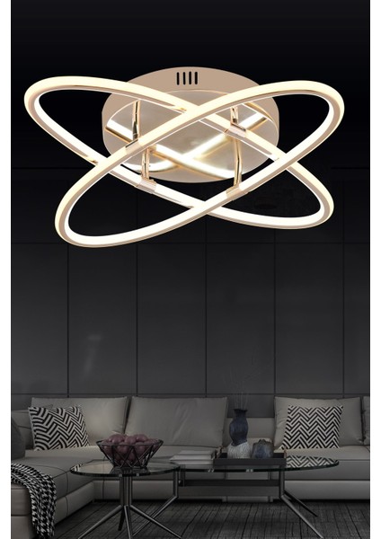 Pl 010 4 Çift Yönlü Model Gold 3 Renkli Salon ve Oturma Odası Için Ideal Alüminyum Avize, 65 x 10