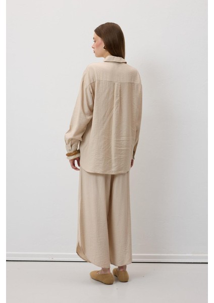 Beli Lastikli Yırtmaçlı Pantolon Taş fırsatları