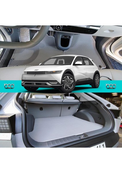 Hyundai Ionıq 5 3D Havuzlu Paspas ve Bagaj Havuzu Seti Gri 2021-SONRASI Ioniq 5