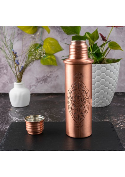 Dmt Copper Home Dmt Bakır Motivasyonel Su Matarası Su Şişesi Suluk Spor Salonu Su Şişesi Bpa Içermez Suluk El Işlemeli(Özel Kutulu)Hediyelik fırsatları