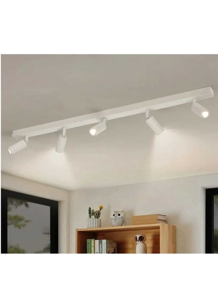 Mylights 120 cm Plofonyer LED Spot Beşli LED Avize Salon Avize