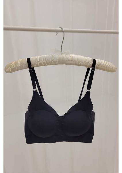 Kadın 2012 Dikişsiz Balensiz Çıkarılabilir Pedli Lazer Sütyen Siyah